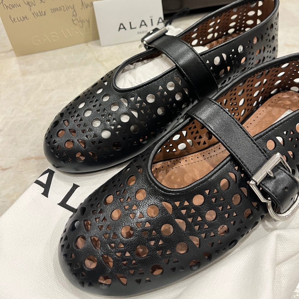 Alaia Lambskin Vienna leather ballet flats